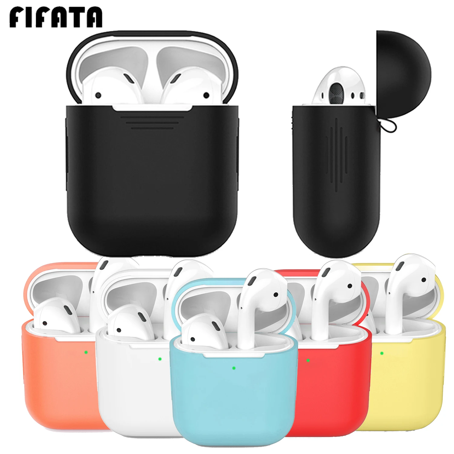 FIFATA Earphone Silicone Cover Case For Apple AirPods 2 Wireless Bluetooth Headphone Full Protective Silm | Электроника