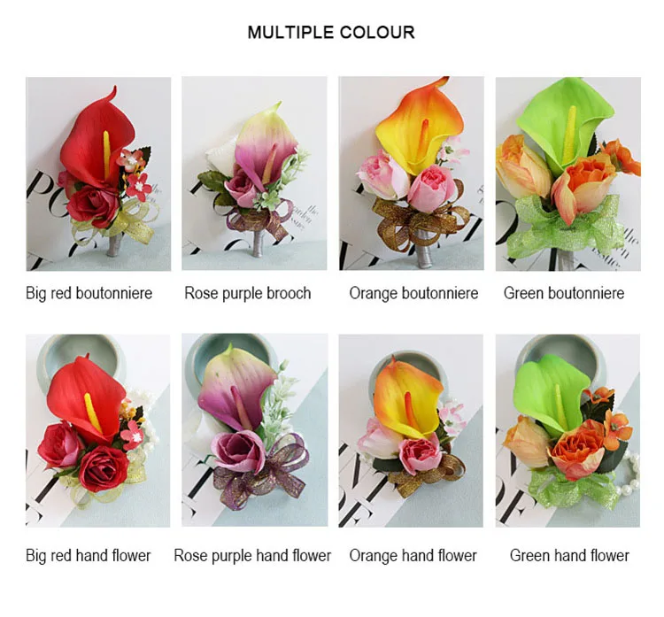 wedding corsage groom flower boutonniere cuff bracelets bridesmaid (4)
