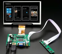 7''Screen pantalla 1024*600 LCD Monitor con Control remoto controlador Control 2AV HDMI VGA para Raspberry Pi Banana/Orange Pi