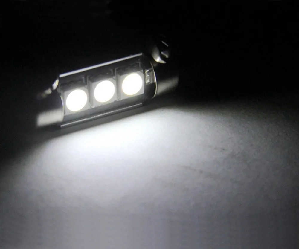 100 шт. C5W 36 мм Светодиодная гирлянда canbus 3smd 5050 c5w 31 39 42 smd купольная светодиодная