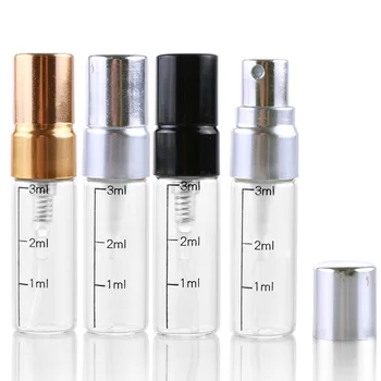 

100Pieces/Lot 3ml Portable Refillable Glass Perfume Bottle With Aluminum Sprayer & empty perfume bottle with