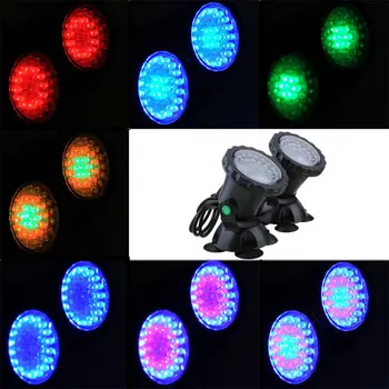 

2in1 36LEDs Underwater Submersible Fish Tank Garden Pond Pool Fountain Aquarium Spot Light Submersible Landscape Lamp waterproof