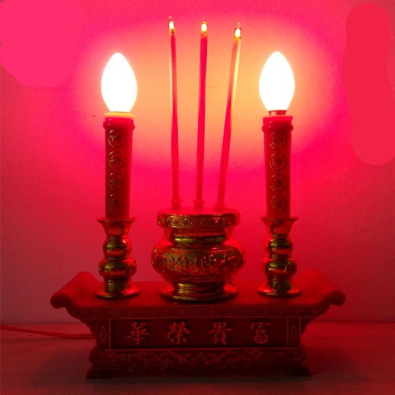 BUIDI LED Bougie Lampe Bougie /électrique Bouddhiste Avalokitesvara Bouddha richesses Bougie /électrique C.