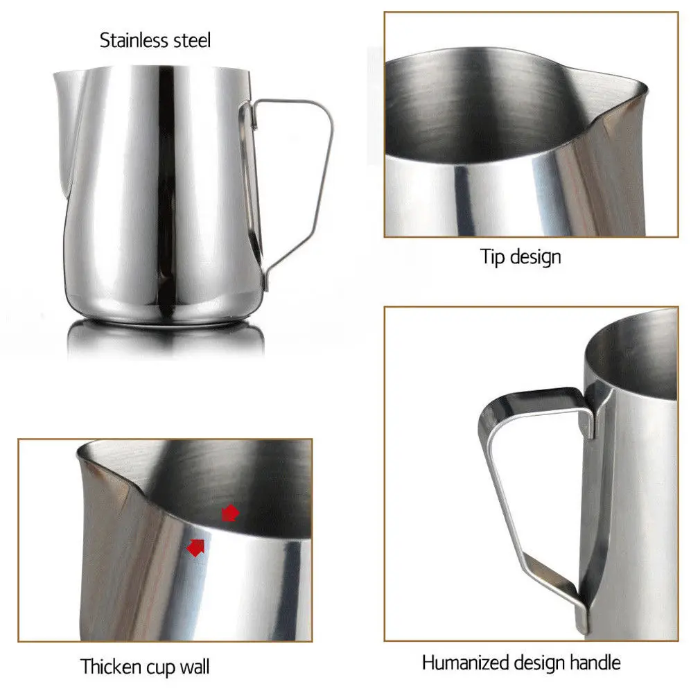 1pcs Stainless Steel Espresso Milk Coffee Cup Mugs Thermo Latte Art Pull Flower Cup Cappuccino Coffee Tools Cups150-600ml