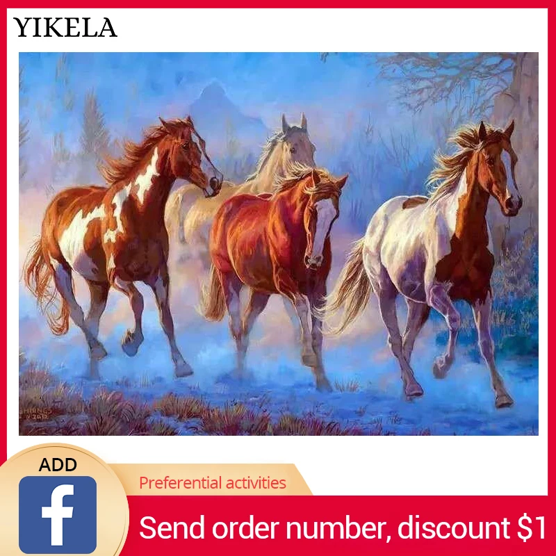 

5D DIY Diamond Embroidery Animals Rhinestones Pictures Diamond Painting Horse Square Rhinestone Mosaic Home Decoration Gifts