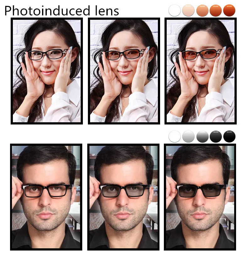 KOTTDO прогрессивные очки Оптические Линзы для очков с быстрым изменением цвета Производительность фото серый или фото коричневый