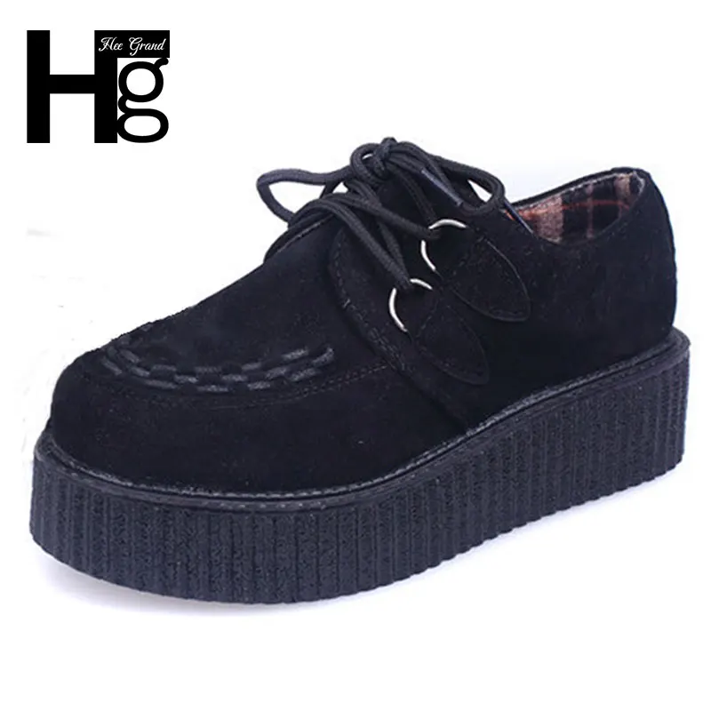 

HEE GRAND Vintage Creepers 2017 Fashion Women Flat Platform Shoes Spring Autumn for Female Wholesale Retail XWX403
