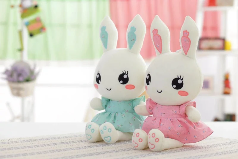 40 см милое платье кролик плюшевые игрушки кролик мягкие и плюшевые детские игрушки в виде животных кукла ребенок сопроводительный сон игрушки подарки для детей