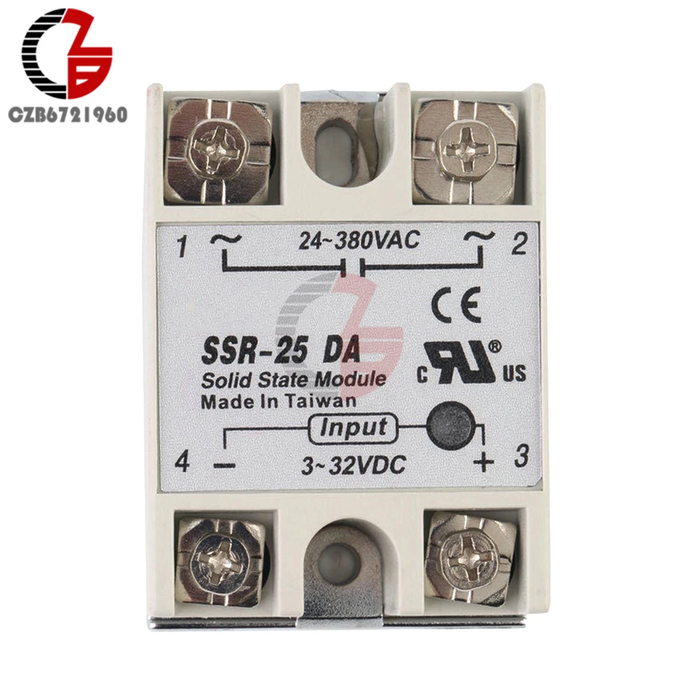 DC-AC твердотельный накопитель, релейный коммутационный модуль SSR-10DA SSR-25DA SSR-40DA SSR-50DA 10A 25A 40A 50A 3-32 В/24 в пост-380 V полупроводниковое реле 10DA 25DA 40DA 50DA