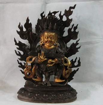 

USPS to USA S1039 Tibet Buddhism Old Copper Bronze Vajrapani Vajrabhairava Mahakala Buddha Statue
