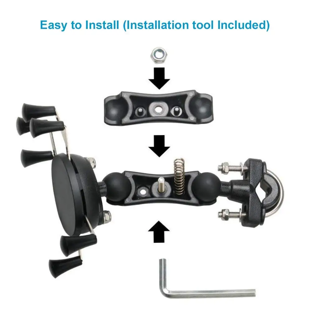 Универсальный держатель для телефона для велосипеда, мотоцикла, горного велосипеда, регулируемое рельсовое крепление/держатель для телефона X-Grip для iPhone, samsung, gps