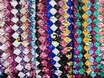 

2019 Latest design sequins Tulle Lace fabric African net Laces Fabric hot selling with sequins for party dress