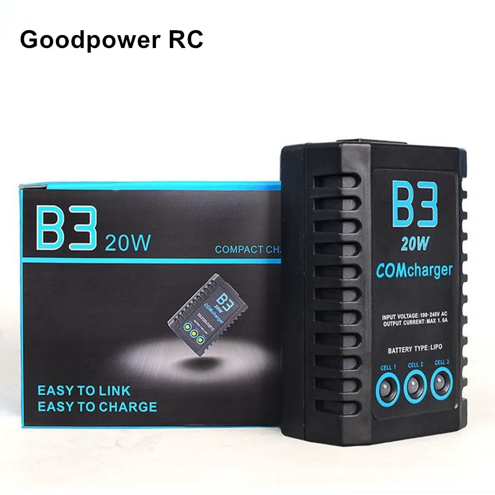 

B3 20W 2S-3S Lipo Battery Compact Easy Balance Charger For RC Model US Plug ( US / EU Plug)
