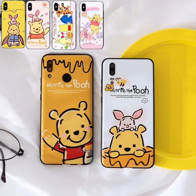 

The Winnie Pooh Bear Cute Cartoon lovely anime soft silicon black case for xiaomi redmi note 7 / redmi note 5