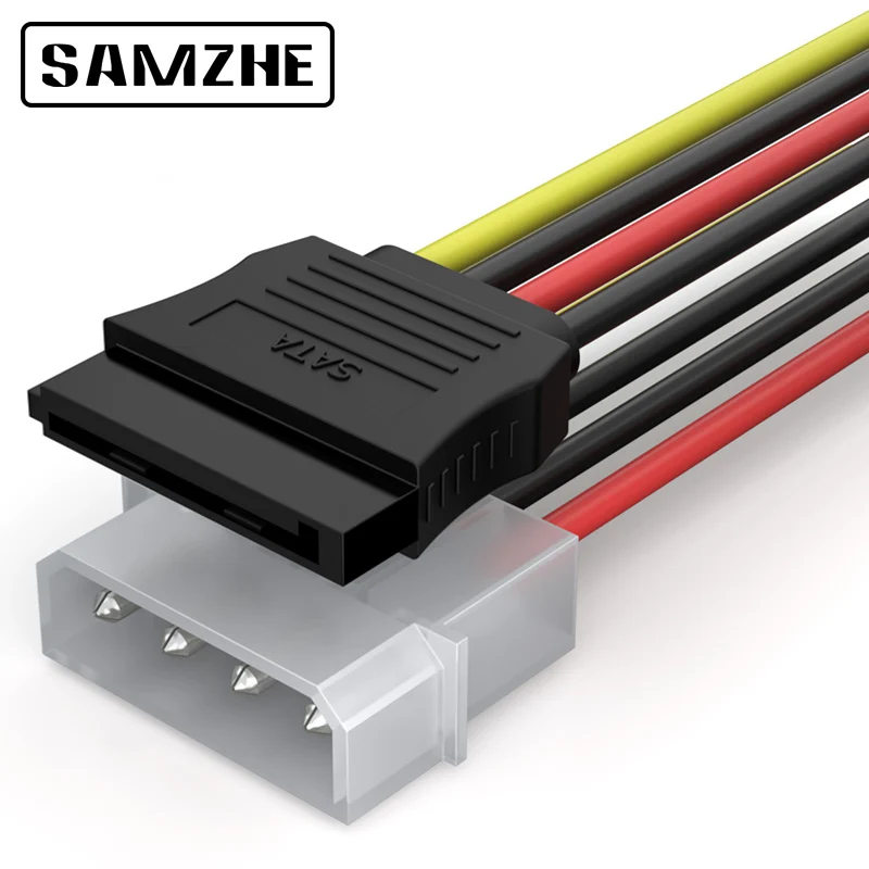 SAMZHE SATA силовой кабель 4 контактный IDE распределитель 0 2 м для жесткого диска SSD