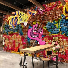 Пользовательские фото обои Papel де Parede 3D абстрактные граффити Книги по искусству Большая настенная живопись Гостиная Спальня кирпичная стена фрески