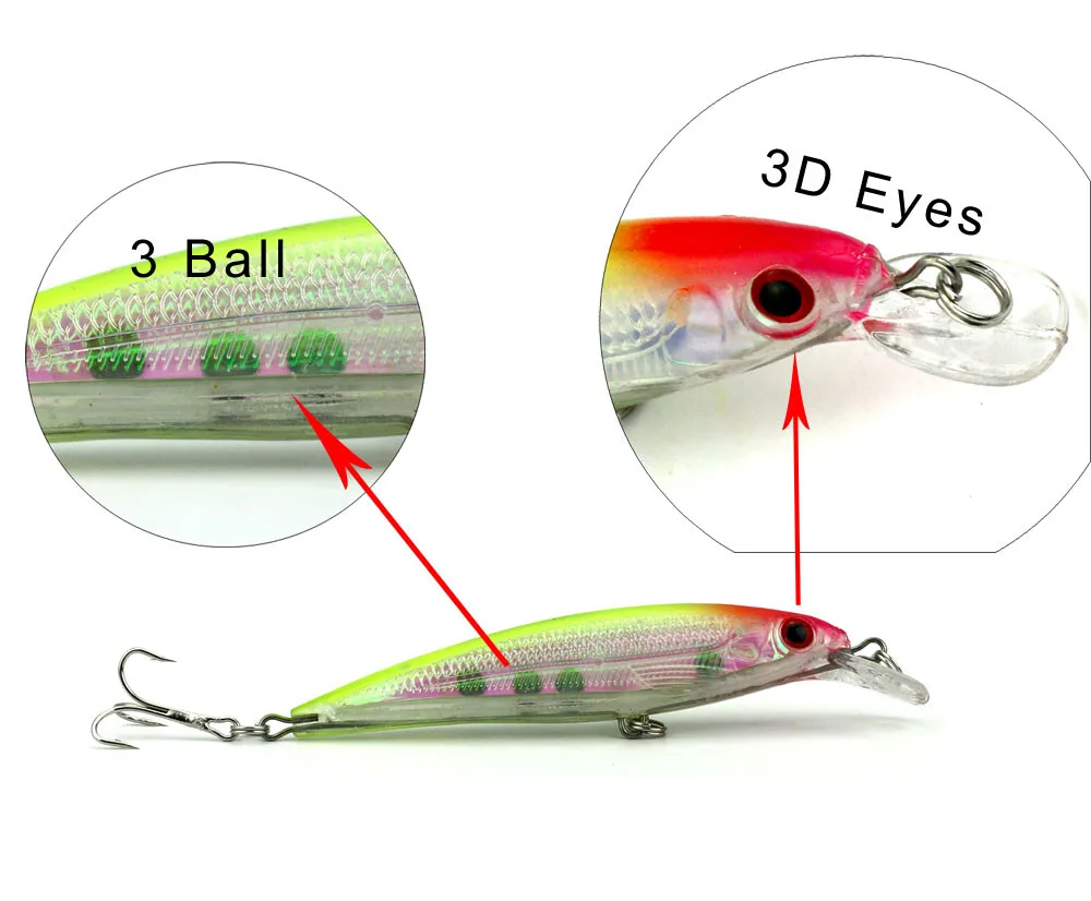 Equipamento de Pesca Isca de Pesca Marca Centímetros 13.4g Hard Bait Minnow Laser Iscas Hengjia Ganchos Pesca Wobbler Isca Artificial 100 Pcs 11 3 Esporte e Lazer