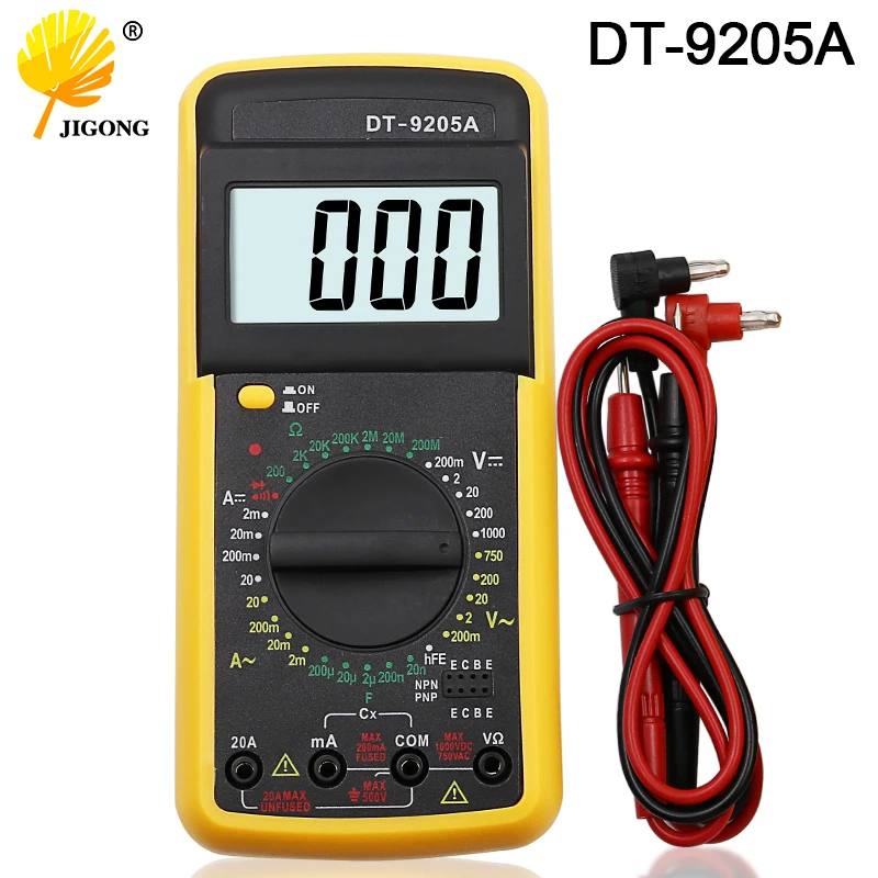 

DT9205A AC DC LCD Display Professional Electric Handheld Tester Meter Digital Multimeter Multimetro Ammeter Multitester