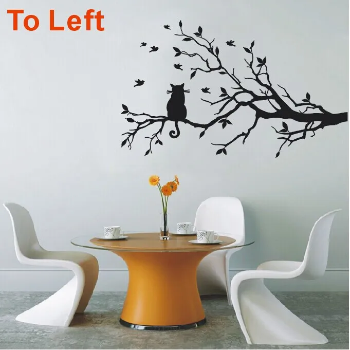 Cat On Tree Branch Birds Vinyl Wall Sticker Wall Art Decorative Stickers,Glass Window Sticker Kitchen Wall Stickers Home Decor Cat On Tree Branch Birds Vinyl Wall Sticker Wall Art Decorative Stickers,Glass Window Sticker Kitchen Wall Stickers Home Decor