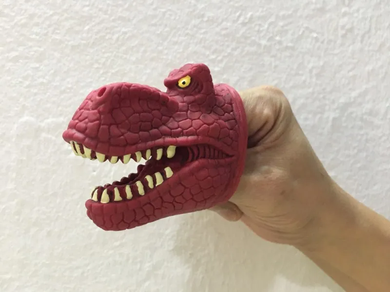 

Head Hand Puppets Dinosaur Puppet Gloves Model Animal Silicone Novelty Figure Finger Puppets Toy Educational Story Prop Kid Toys