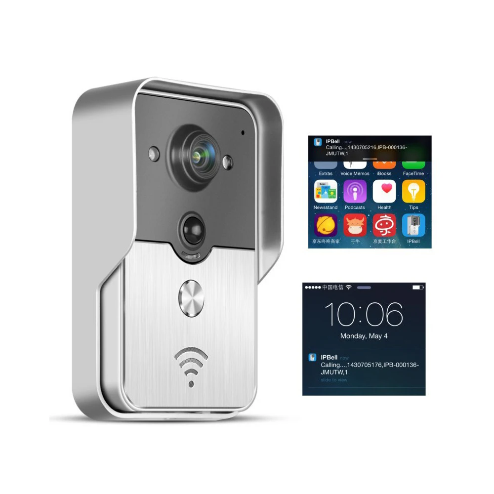 

1 PCS Wireless Video Door Phone WIFI or Lan Cable Mini Camera Recorder Function App Control Long Distance Access control unlock