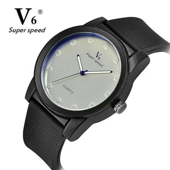 

New V6 Brand Casual Men's Watches Silicone Waterproof Simple Joker Fashion Quartz Watch Men Sport Military Army Wristwatch