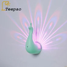 

Novelty Creative Peacock Projector Lamp Colorful Remote Control Home Usb Multifunctional Night Light Led Wall Lamp Birthday Gift