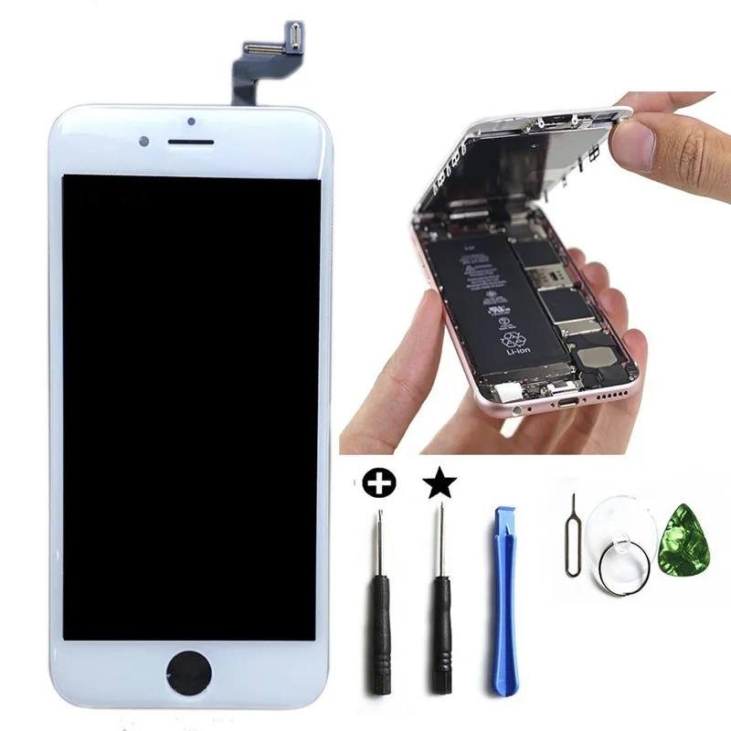 

Free Shipping by EMS New High Quality White for iphone 6s 4.7 inch LCD Display Touch Screen Digitizer Assembly With Frame