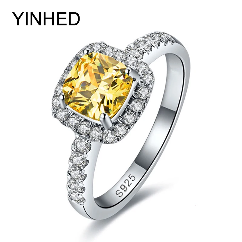 YINHED 100 925 Sterling Silver font b Engagement b font font b Ring b font 3