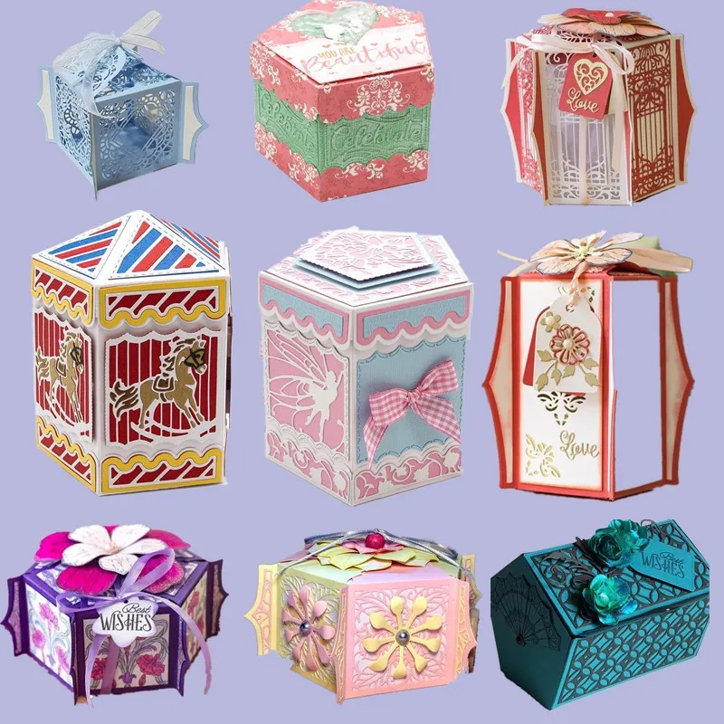 

3D Box Ornament Frame Metal Cutting Dies Stencils For DIY Scrapbooking Decoration Embossing Supplier Cards Craft Die Cut 2019