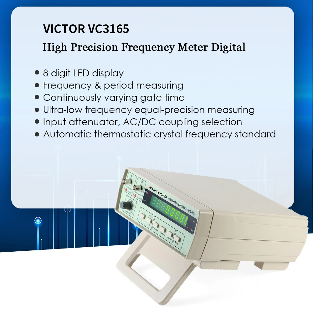 VICTOR VC3165 прецизионный счетчик частоты цифровой измеритель 0 01 Гц 2 4 ГГц входных