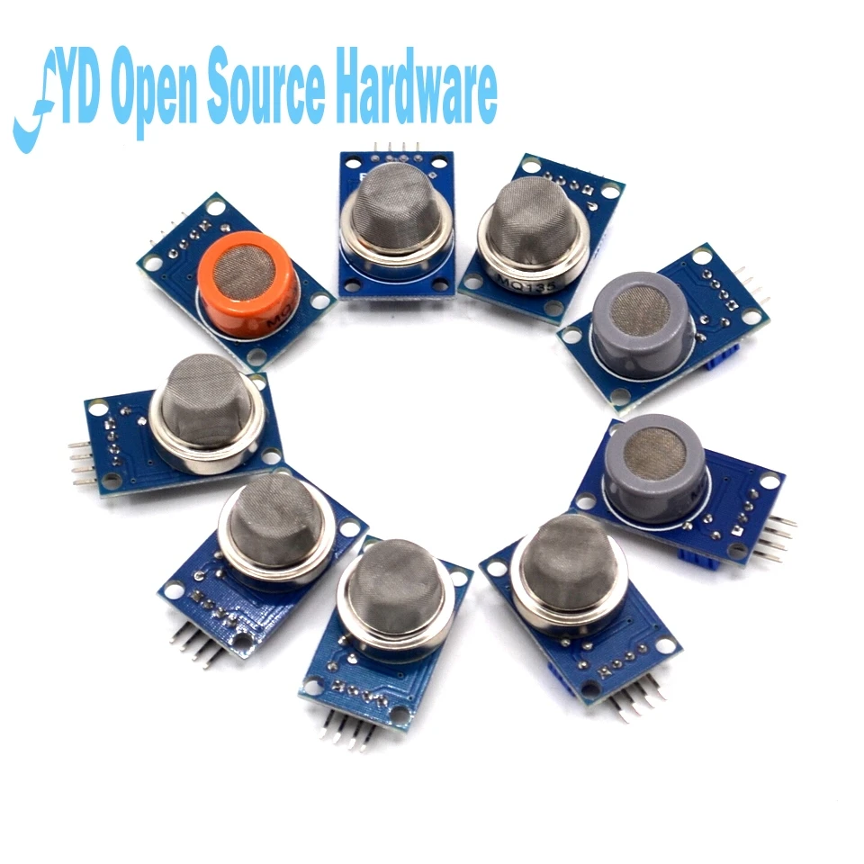 9PCS//1Lot Gas Detection Sensor Module MQ-2 MQ-3 MQ-4 MQ-5 MQ-6 MQ-7 MQ-8 MQ-9 MQ-135 Sensor Module Gas Sensor Starter Kit