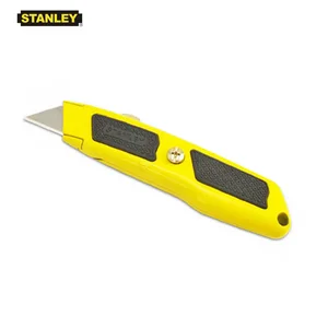 Stanley 10-779 Dynagrip Retractable Knife Metal Body with Rubber Cushion Grip Fixed Blade Utility Knife Length 5-5/8" Yellow