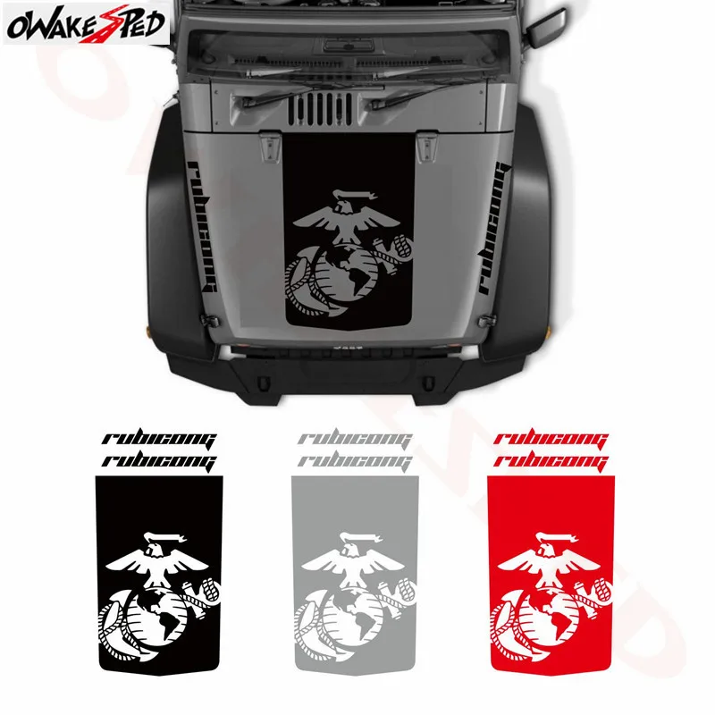 

3Pcs Marine Corps Globe & Anchor Stickers Car Hood Decor Stickers For Jeep Wrangler Auto Body Accessories Vinyl Decal