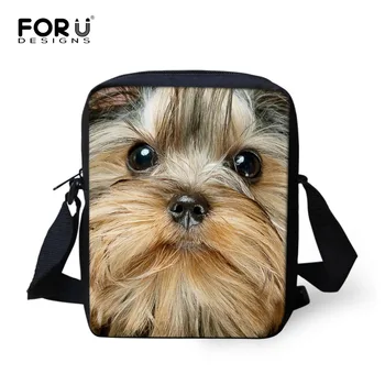 

FORUDESIGNS Cute Yorkies Dog Messenger Bags For Women Casual Cross body Bag 3D Animals Small Sling Shoulder Bag Travel Mochilas