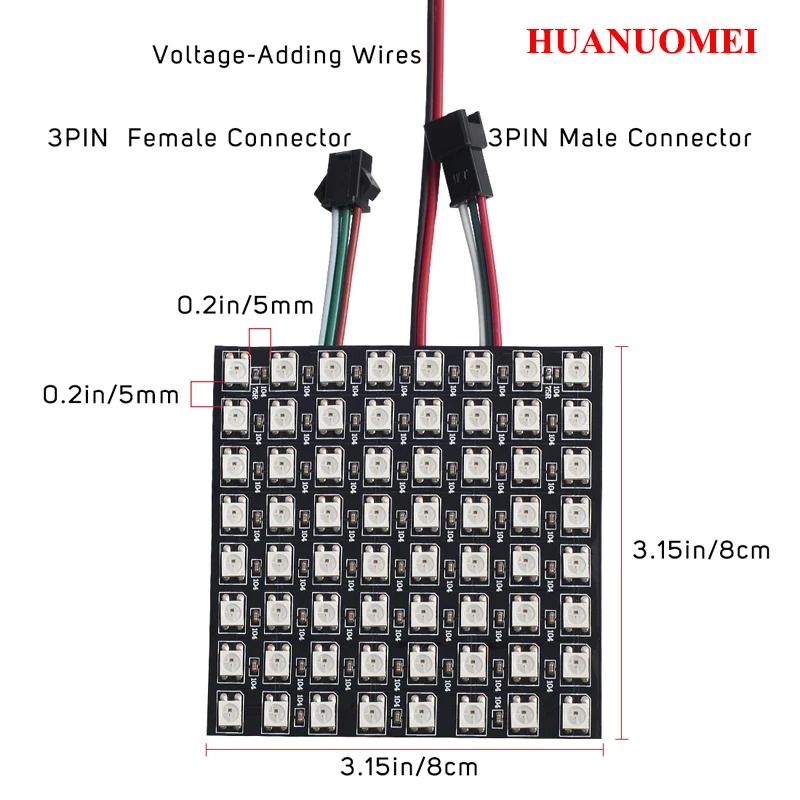 Huanuomei-WS2812B-16X16Pixels-9