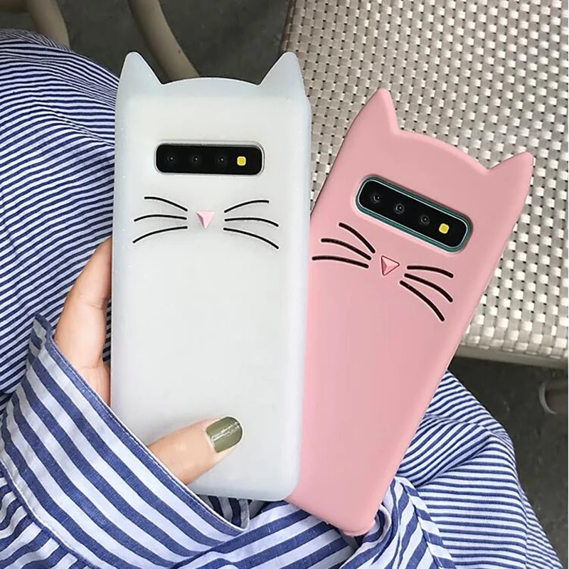 YHBBCASES панели телефона с рисунком для samsung Galaxy S8 S9 S10 Plus шикарные милые 3D Усы Кошка мягкий чехол для samsung Note9 Note 8