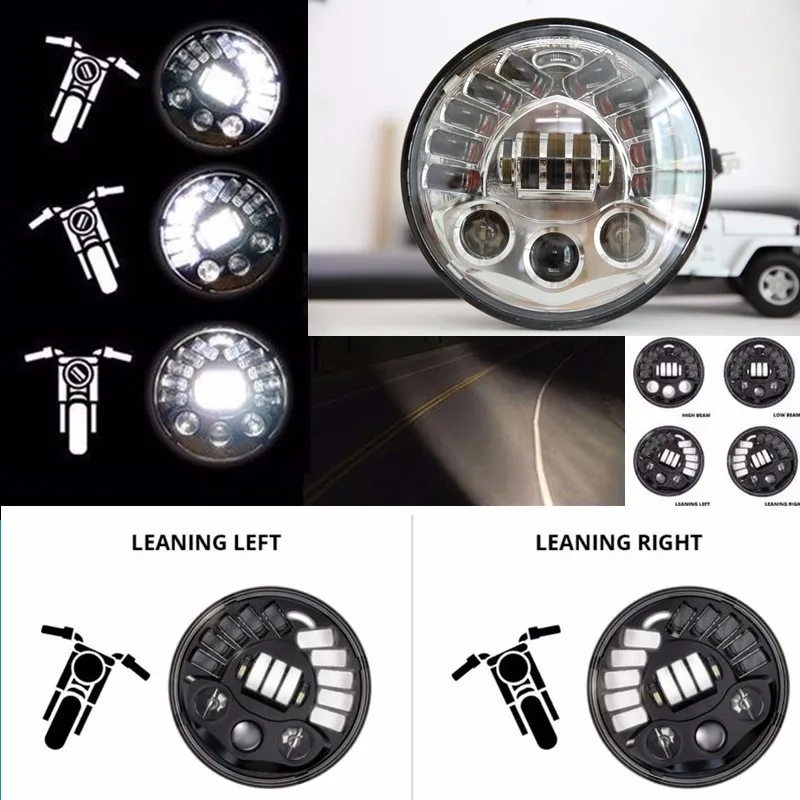 

FADUEIS 7 inch Motorcycle Led Projector Daymaker Adaptive Headlight High Low Beam For Harley BMW R NineT R9T 7" LED Headlamp