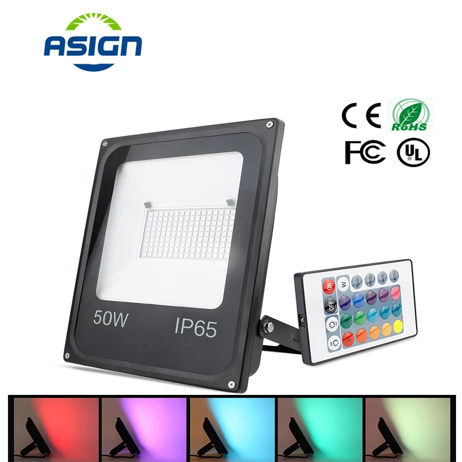 

RGB LED Flood Light 20W 30W 50W Led Spotlight Outdoor 220V Wall Lamp Led Floodlight Reflector 50W IP65 Waterproof Garden Light