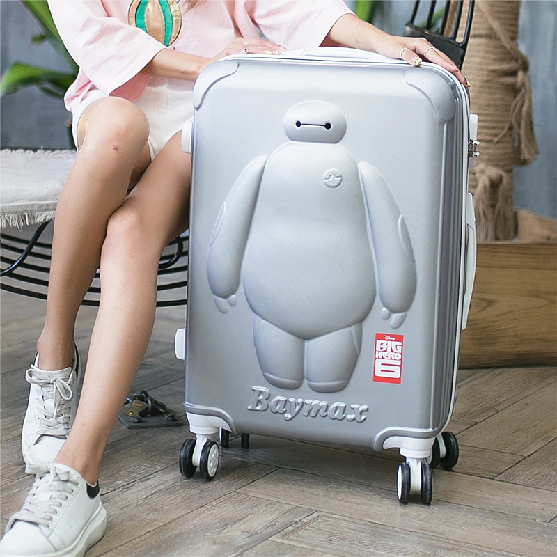 Женский милый чемодан Baymax с мультипликационным принтом 20/22/24/26 дюймов Мужской