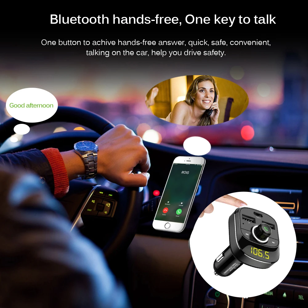 JINSERTA 12 V-24 V автомобиль MP3 аудио плеер Bluetooth FM передатчик, свободные руки, Тип быстрой Зарядное устройство TF USB накопитель воспроизведения музыки