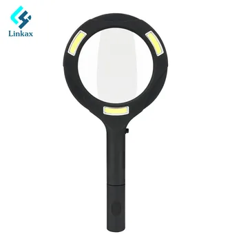 

3X Magnifying COB LED lights Handheld Magnifier Reading Map Newspaper Magnifying Glass Jewelry Flashlight Night Reading Light