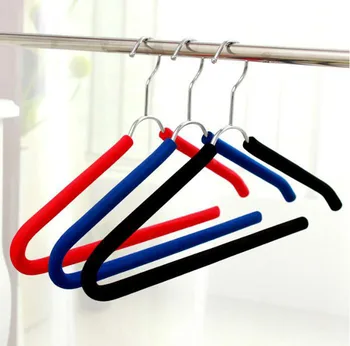 

10 Pcs/Lot Colorful Strong Soft Sponge Padded Metal Hanger for Both Tops Clothes and Pants, Special Design