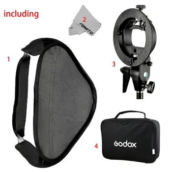 

S type Bracket Mount Kit + 80cm * 80cm Ajustable Flash Softbox for Flash Speedlite Studio Shooting box set