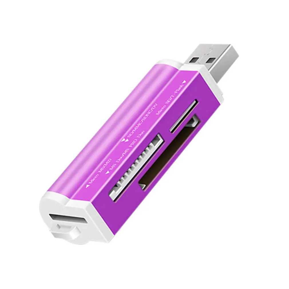 Многофункциональная Универсальная зажигалка форма USB кард-ридер для TF Micro SD MMC SDHC M2 карта памяти MS Duo RS-MMC горячая распродажа - Цвет: purple