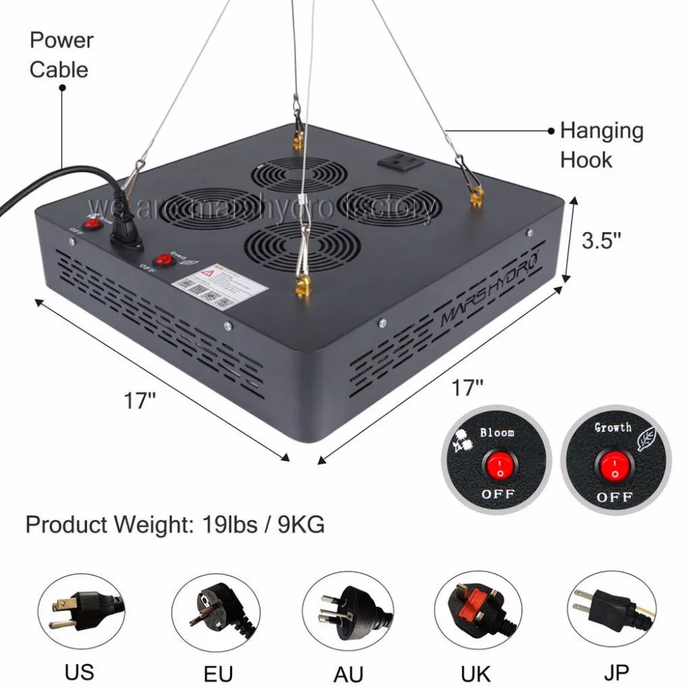 Mars гидро светодиодный светильник для выращивания обновленный Mars II 900 Вт полный спектр Veg цветение переключатели с ИК профессиональная гидропонная система