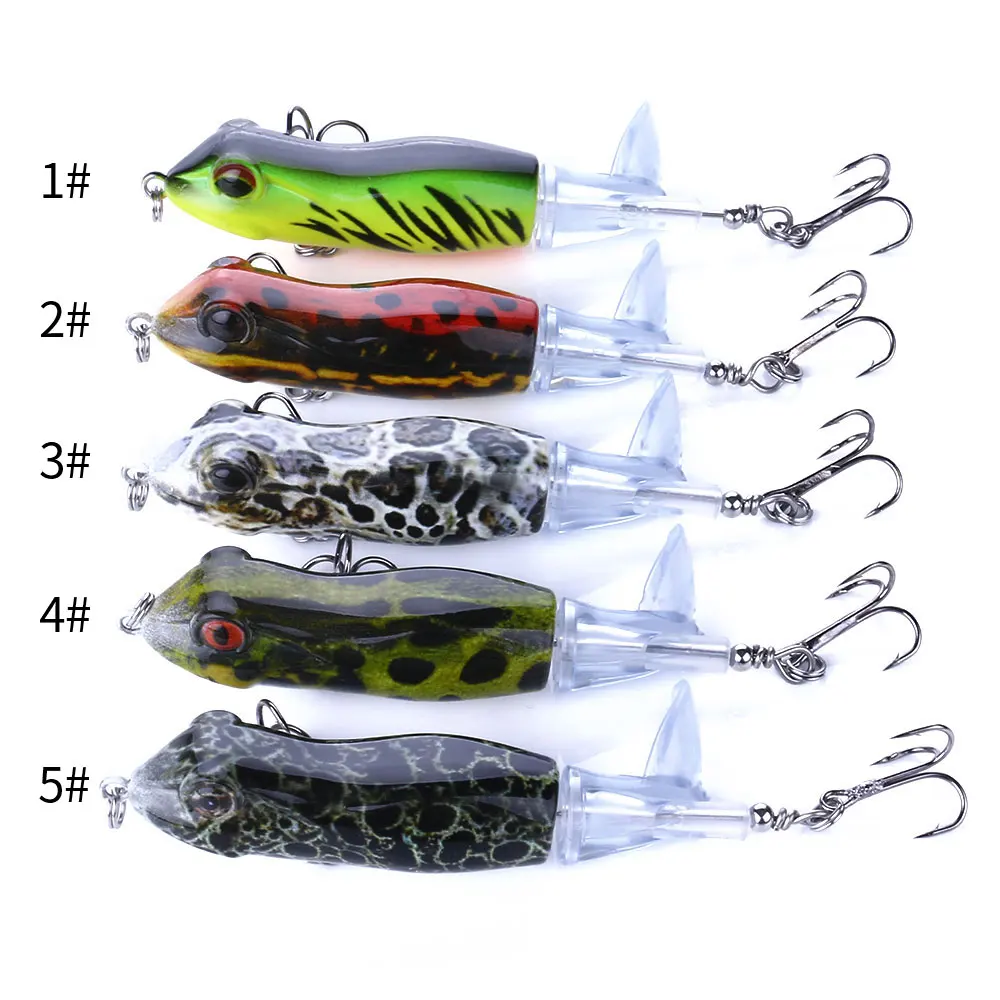 Acheter FTK 1 pièces hélice flipper canard leurre de pêche canard pêche grenouille leurre 9cm 11.3gappât artificiel caneton 3D yeux jour appâts bar