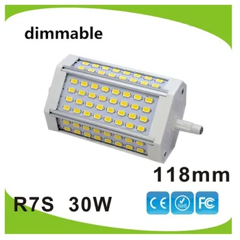 

Dimmable High power 30W 118mm led R7S lamp Samsung SMD5730 LED source no noise without fan replace 300W halogen lamp AC110-240V