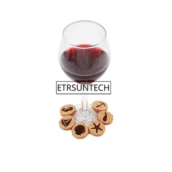 

100set Cork Glass Charms DIY Goblet Wine Glass Rings with Wire Hoop Drink Markers for Parties Holidays