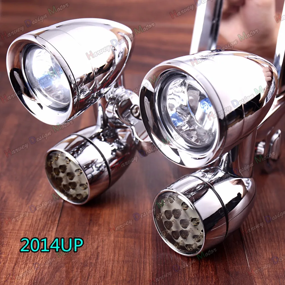 Fairing Mounted Driving Lights&LED Turn Signals For Harley Street Glide